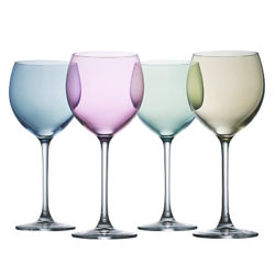 LSA International Polka Pastel Wine Glasses, 0.4L, Set of 4